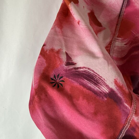 Athleta Printed Run with It Shorts Women's 1X Pink 4.5" Inseam Lined Zip Pocket - Picture 10 of 10